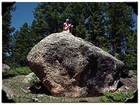 lyndsey on a big rock